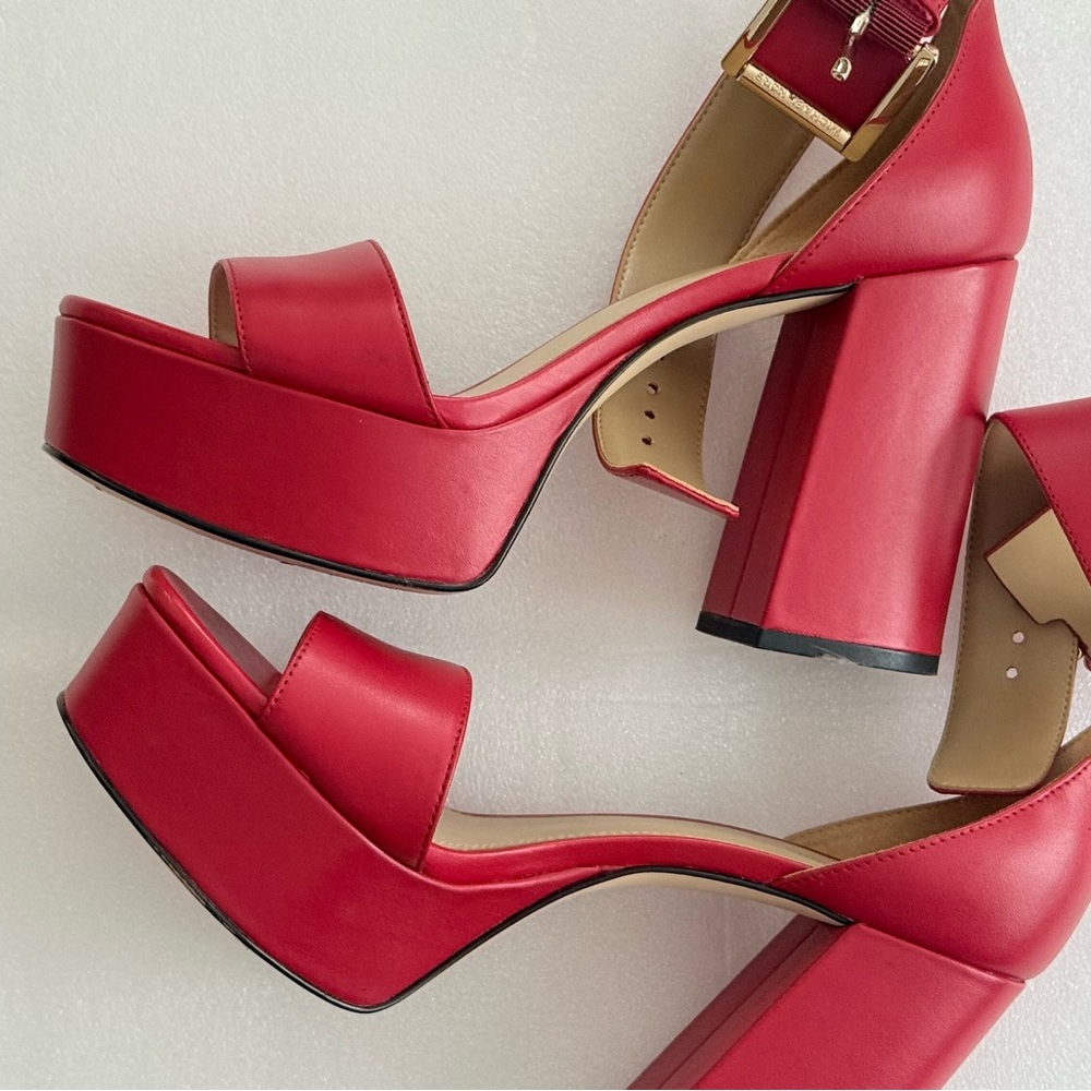 MICHAEL Michael Kors Red Platform Sandals with Chunky Heel